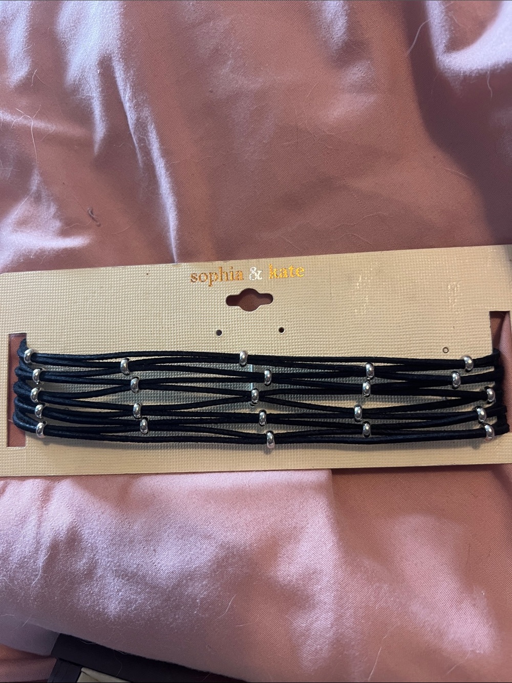 Sophia & Kate Black Multi-Strand Hair Elastics with Silver Beads